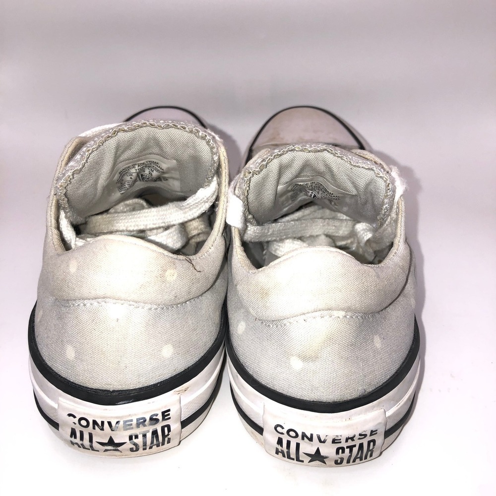 Converse Chuck Taylor All Star Low Grey Polka Dot Gold Glitter Sneaker 560689C 6 - Picture 4 of 6